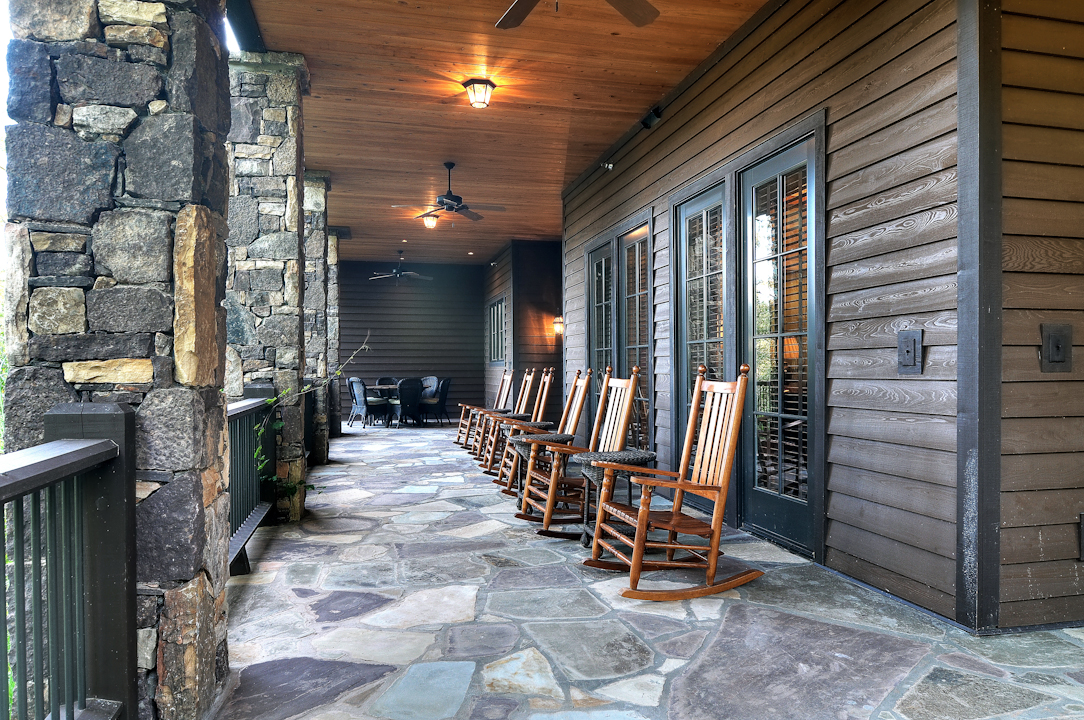 Professional Resort Photography and Video - Large golf course view porch at resort